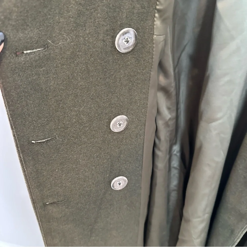 Torrid Olive Wool Military Fit Flare Trench Coat Size 4 - Picture 9 of 11